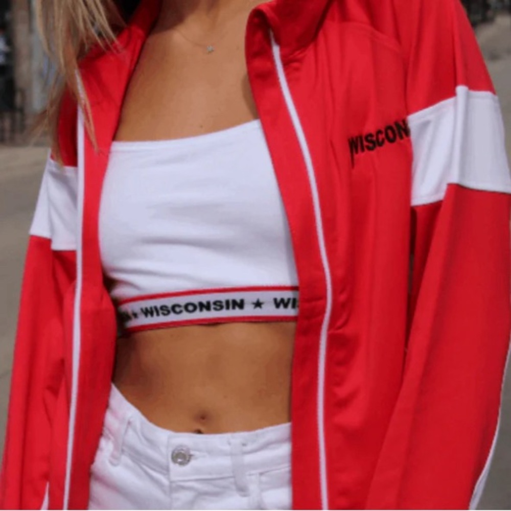 Recess Apparel Wisconsin Badger Playoff Banded Bralette, size 34 (medium)
